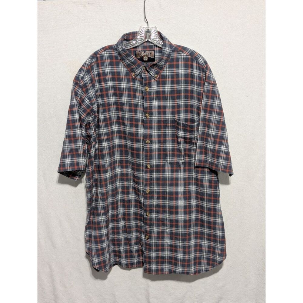 Duluth Trading Plaid Button Down Short Sleeve Shirt Men's Size XLT